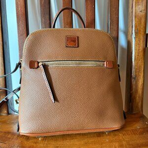 Dooney & Bourke Pebble Grain Zip Backpack – Caramel